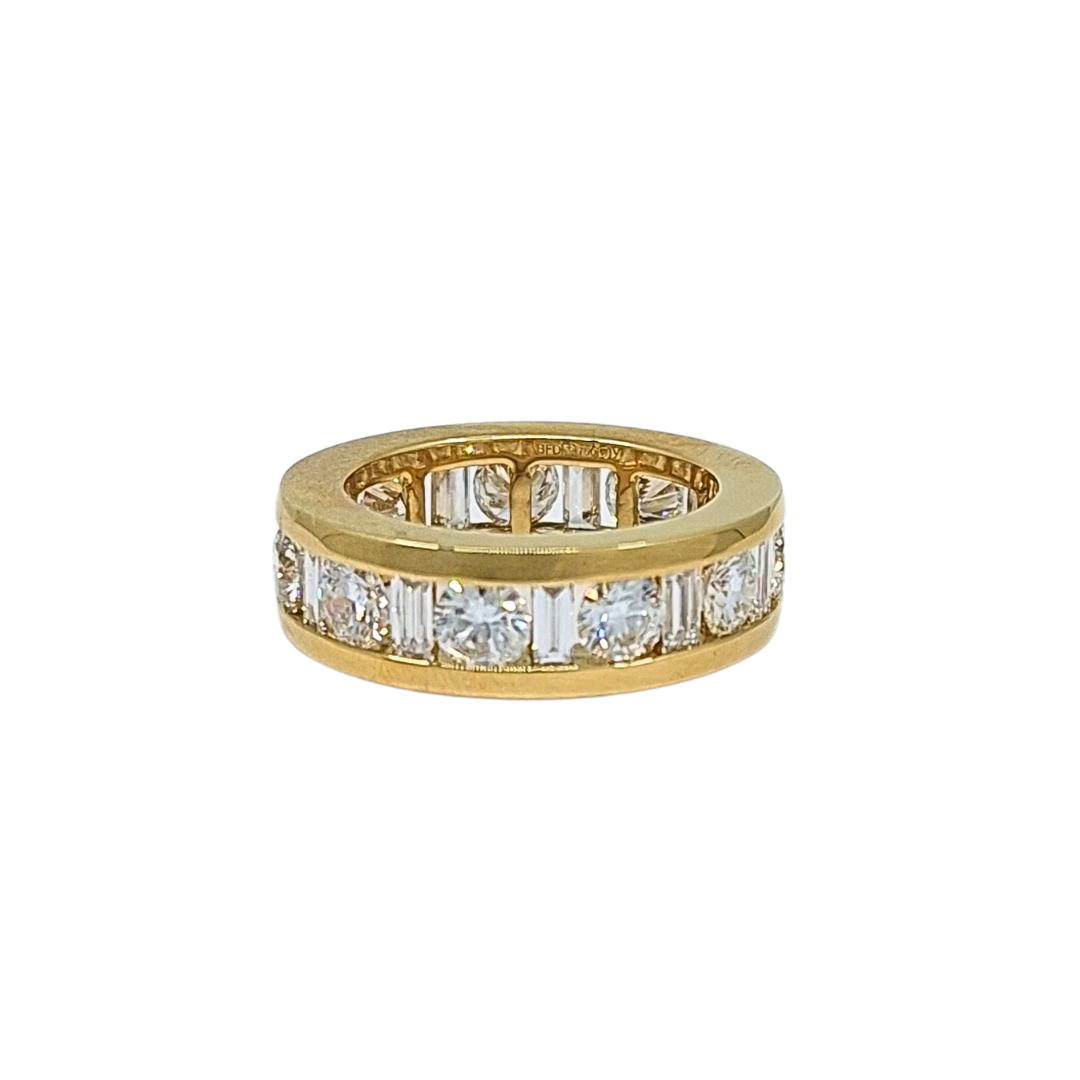 18ct Yellow Gold Gents Ethnical Diamond Full Eternity Ring 6.50ct