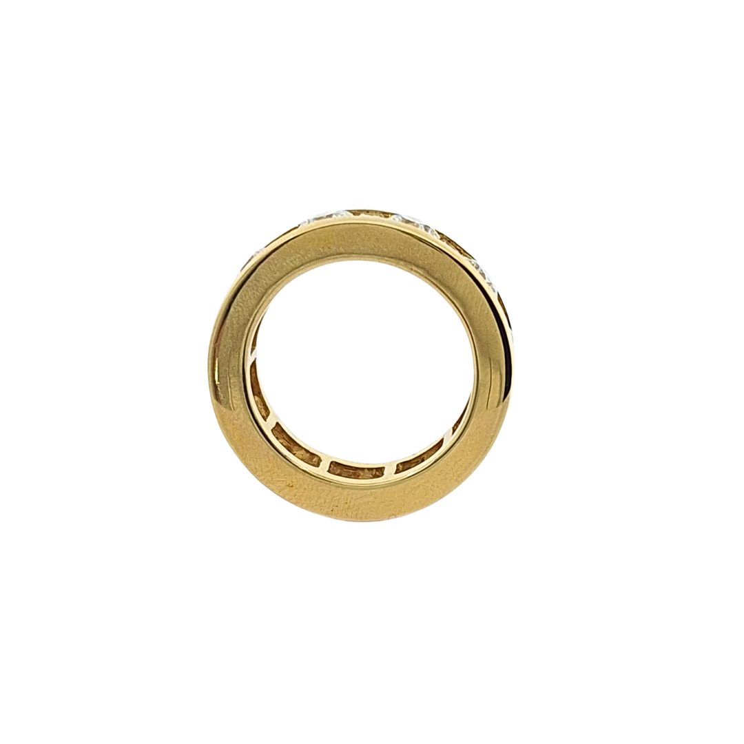 18ct Yellow Gold Gents Ethnical Diamond Full Eternity Ring 6.50ct