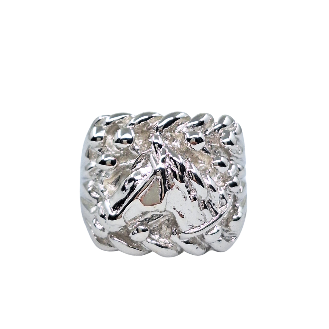 Silver Horsehead Keeper Ring