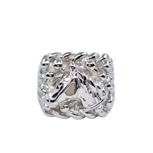 Silver Horsehead Keeper Ring