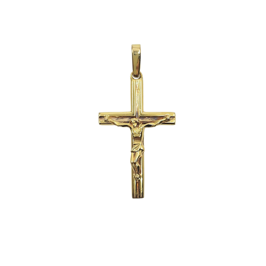 14ct Yellow Gold Solid Crucifix Pendant