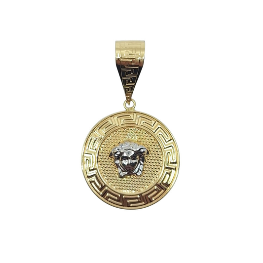 14ct 2 Colour Gold Versace Style Pendant