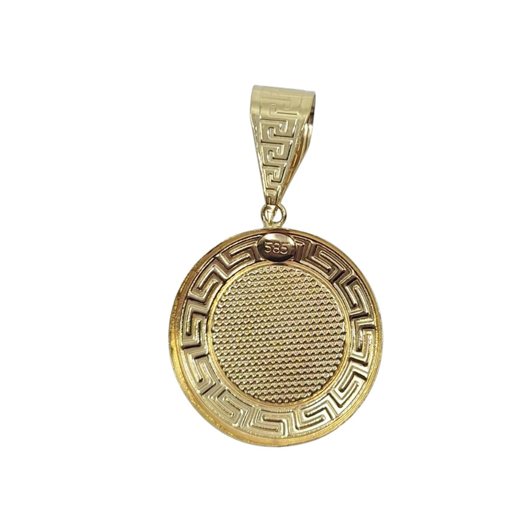 14ct 2 Colour Gold Versace Style Pendant