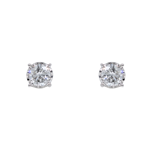 9ct White Gold Diamond Solitaire Earrings 2.00ct