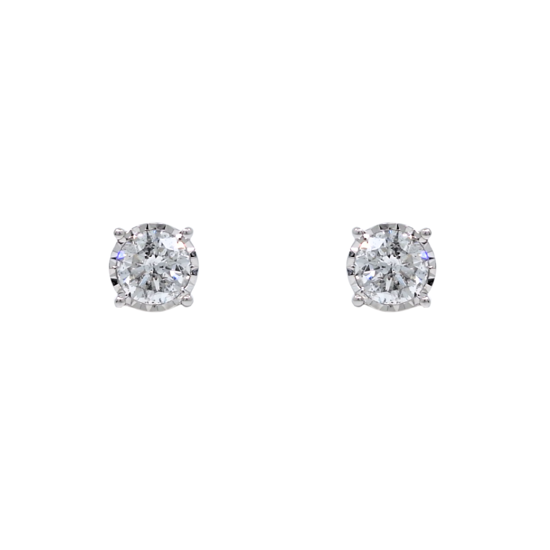 9ct White Gold Diamond Solitaire Studs 1.80ct
