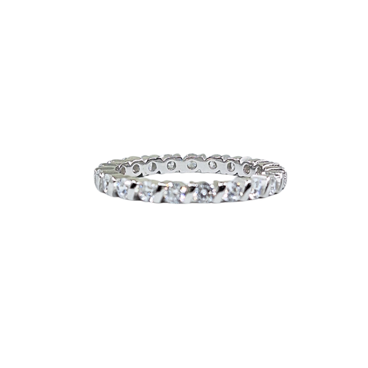 Silver Cubic Zirconia Full Eternity Ring