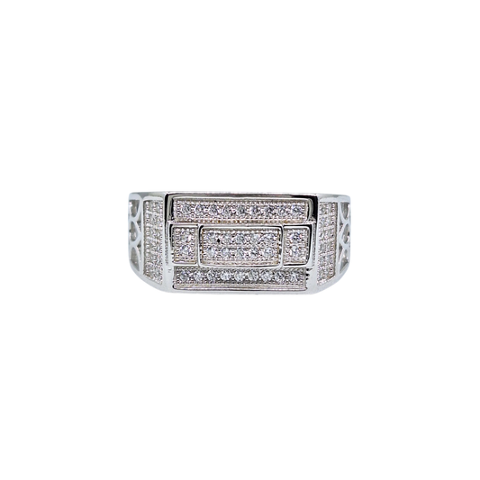 Silver Cubic Zirconia Signet Ring