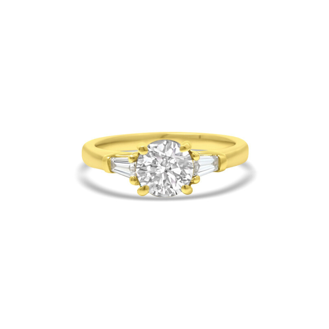 Yellow Gold Ethical Diamond Three Stone Ring 1.50ct