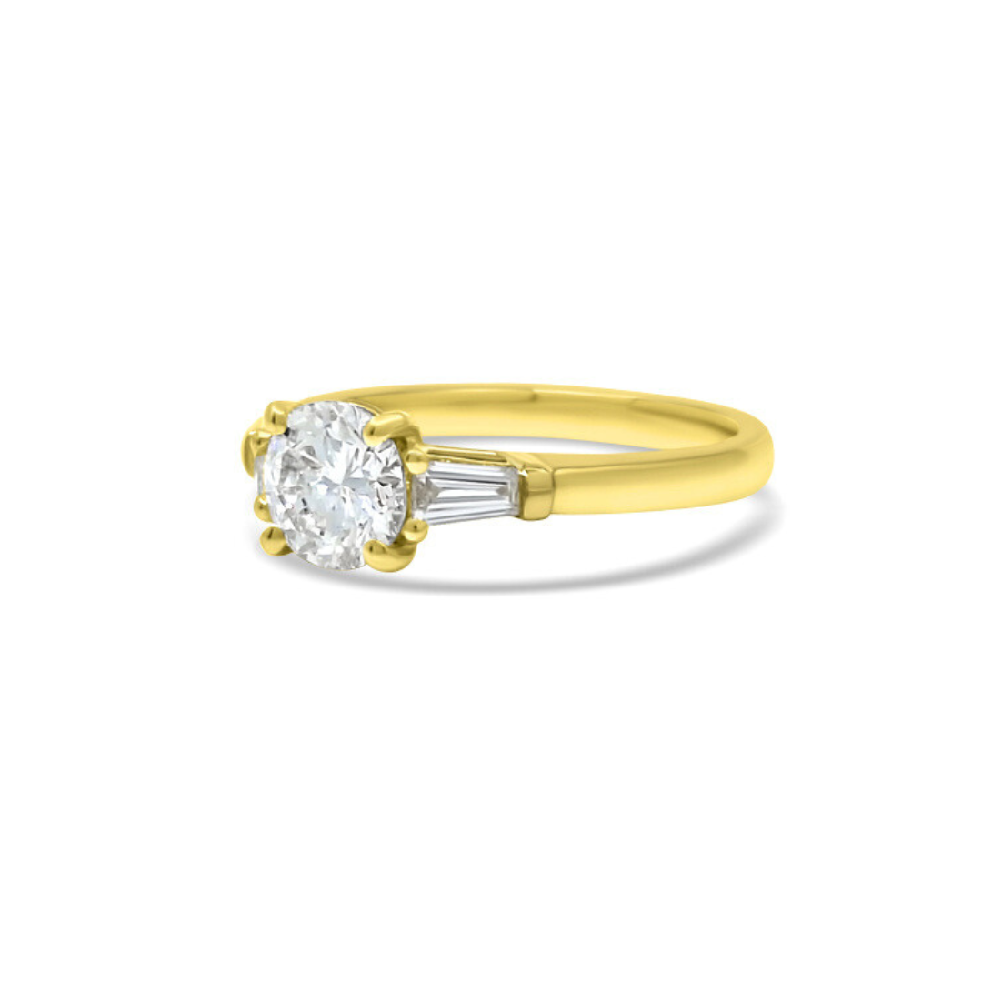 Yellow Gold Ethical Diamond Three Stone Ring 1.50ct