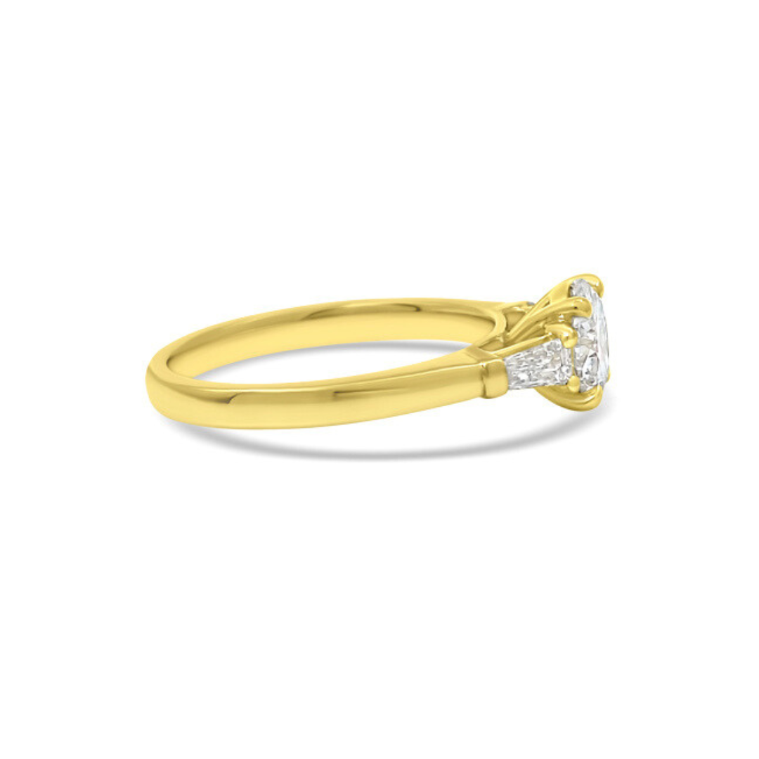 Yellow Gold Ethical Diamond Three Stone Ring 1.50ct