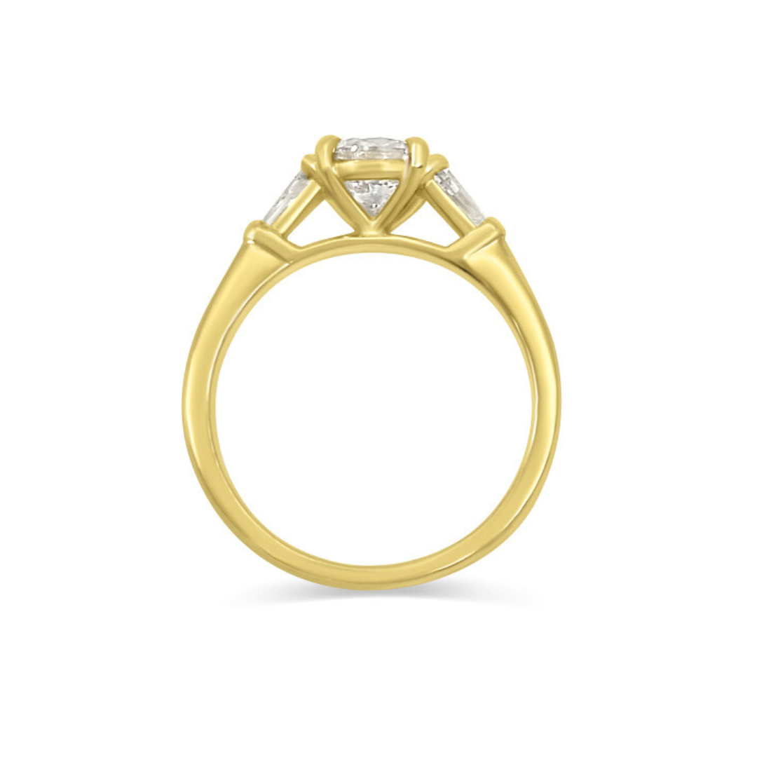 Yellow Gold Ethical Diamond Three Stone Ring 1.50ct