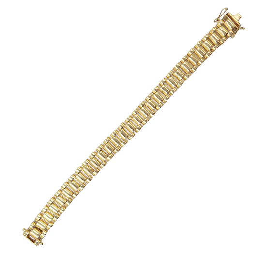 9ct Yellow Gold Rolex Style Bracelet 7.25"