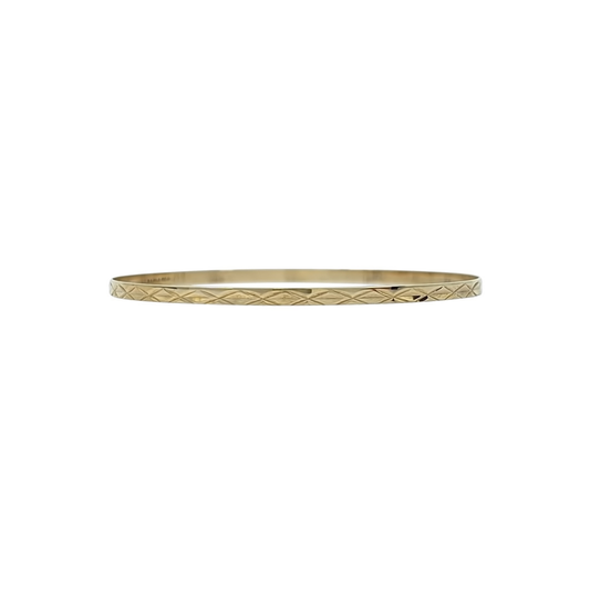 9ct Yellow Gold Patterned Slave Bangle