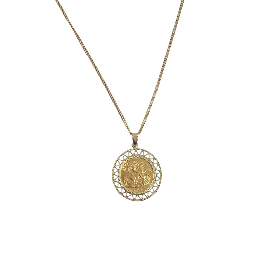 Half Sovereign Pendant 1982 24"