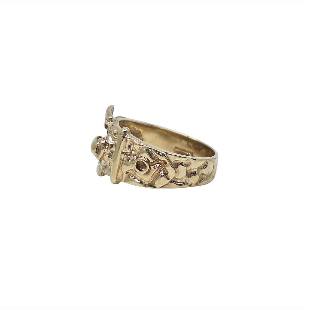 9ct Yellow Gold Buckle Ring