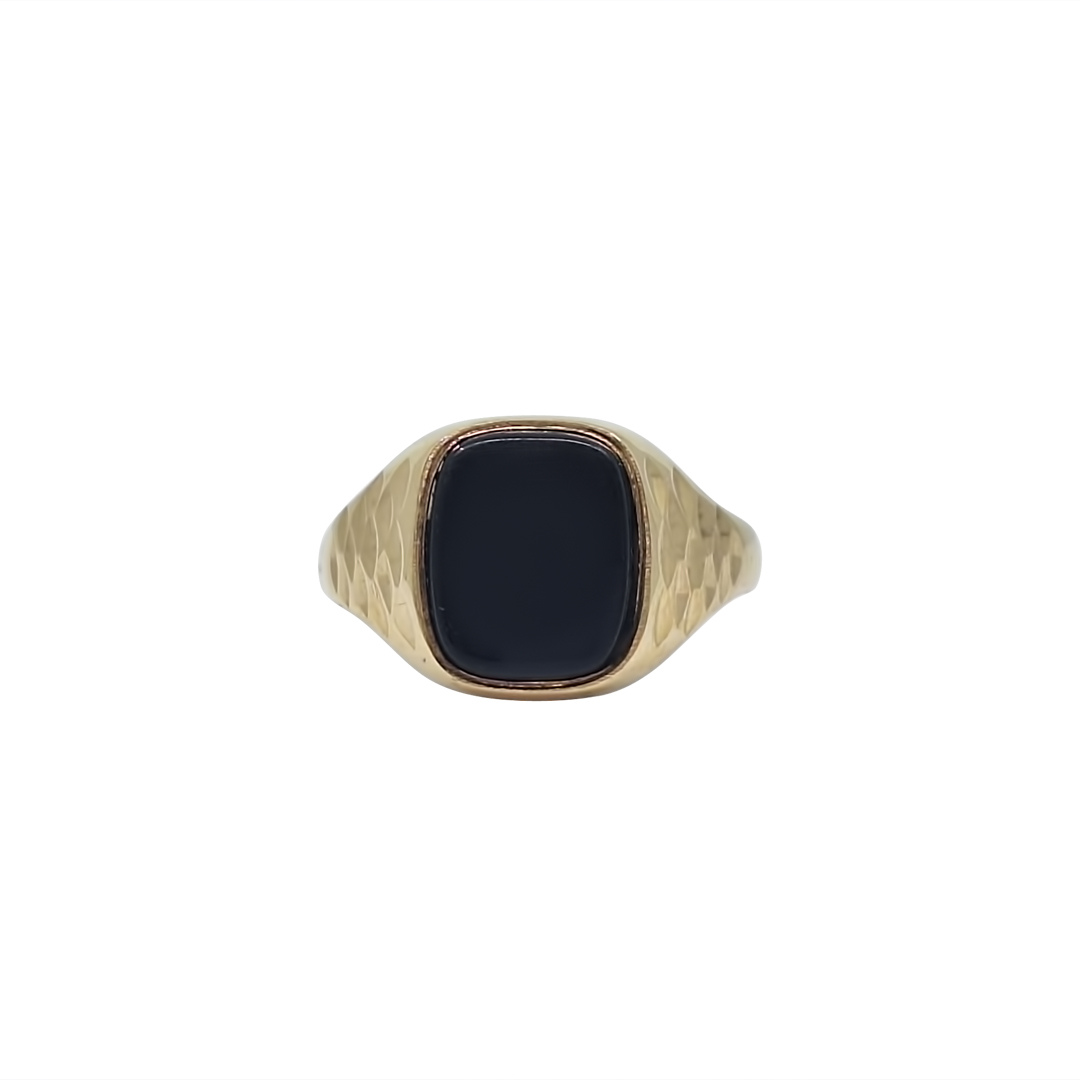9ct Yellow Gold Onyx Signet Ring