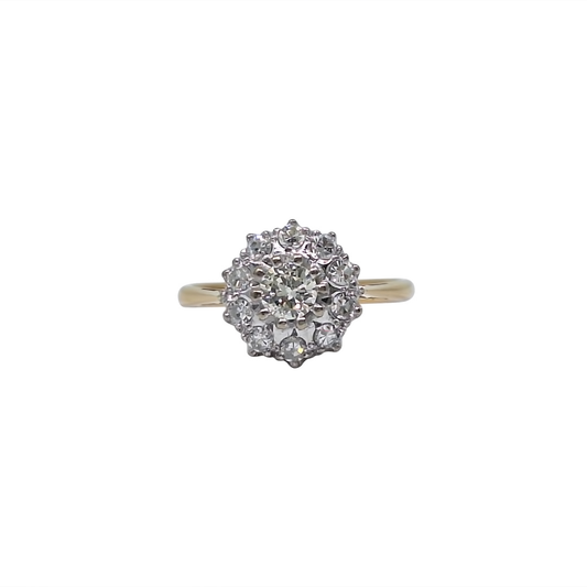 18ct Yellow Gold Diamond Cluster Ring