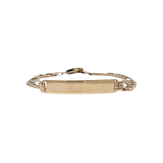 9ct Yellow Gold Figaro Identity Bracelet 8"