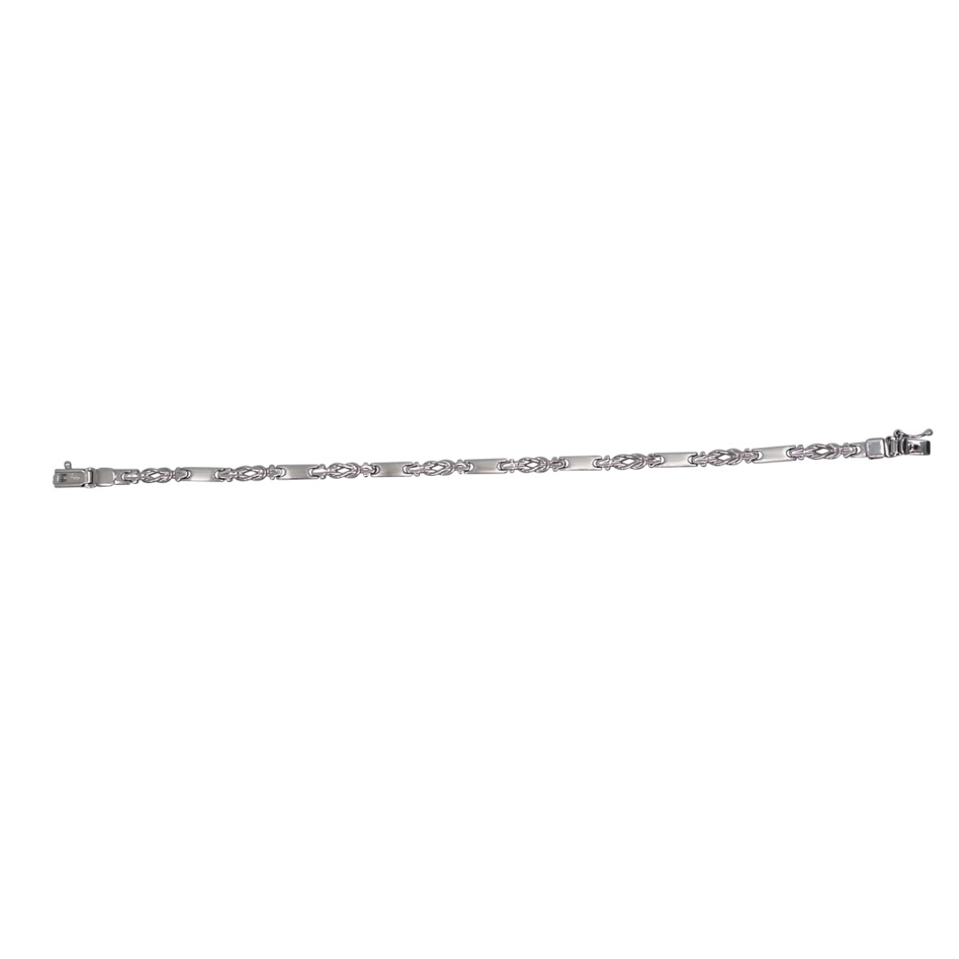 14ct White Gold Fancy Link Bracelet 7.5"