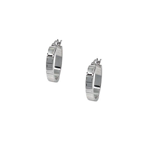 9ct White Gold Creole Earrings