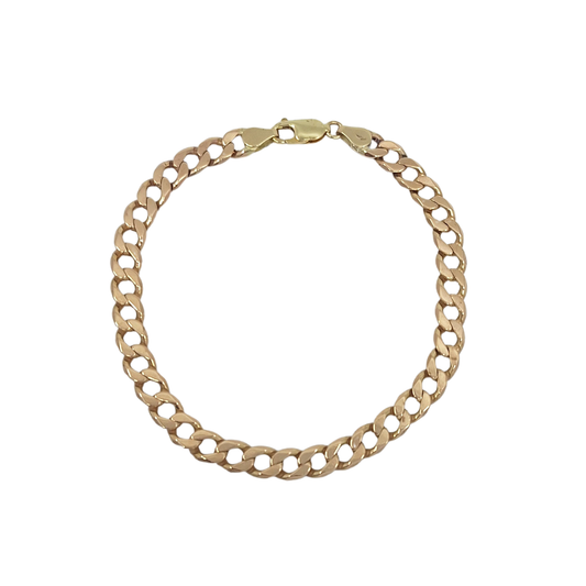 9ct Yellow Gold Curb Bracelet 9"