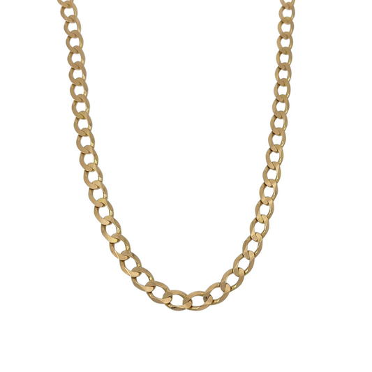 9ct Yellow Gold Curb Chain 22"