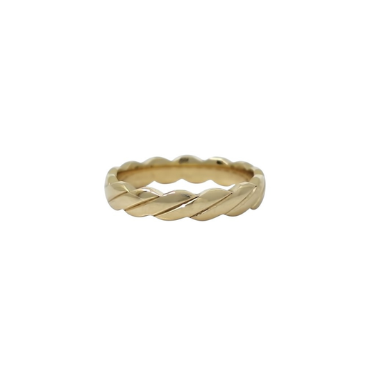 9ct Yellow Gold Pattern Wedding Band 3.5mm