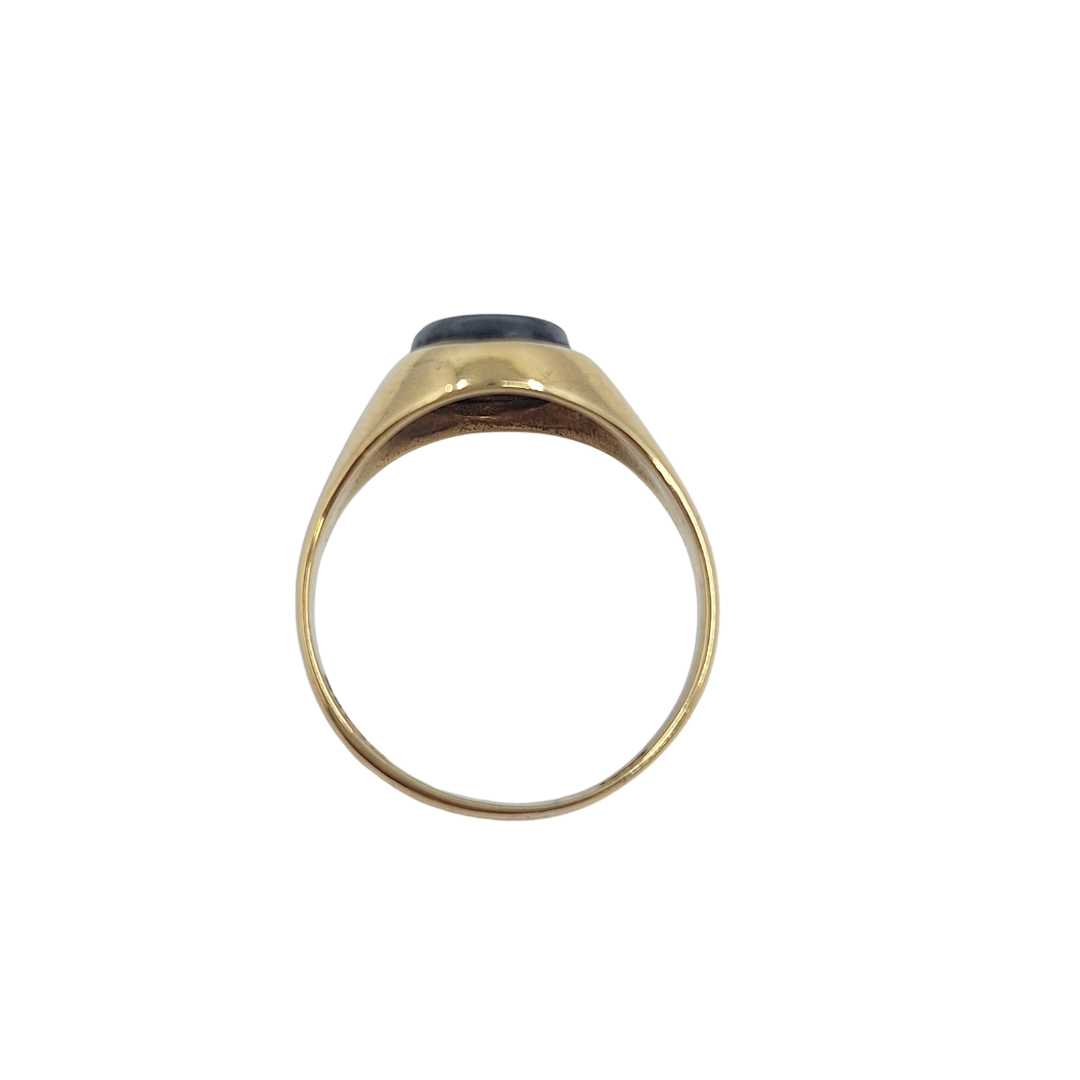 9ct Yellow Gold Hematite Signet Ring