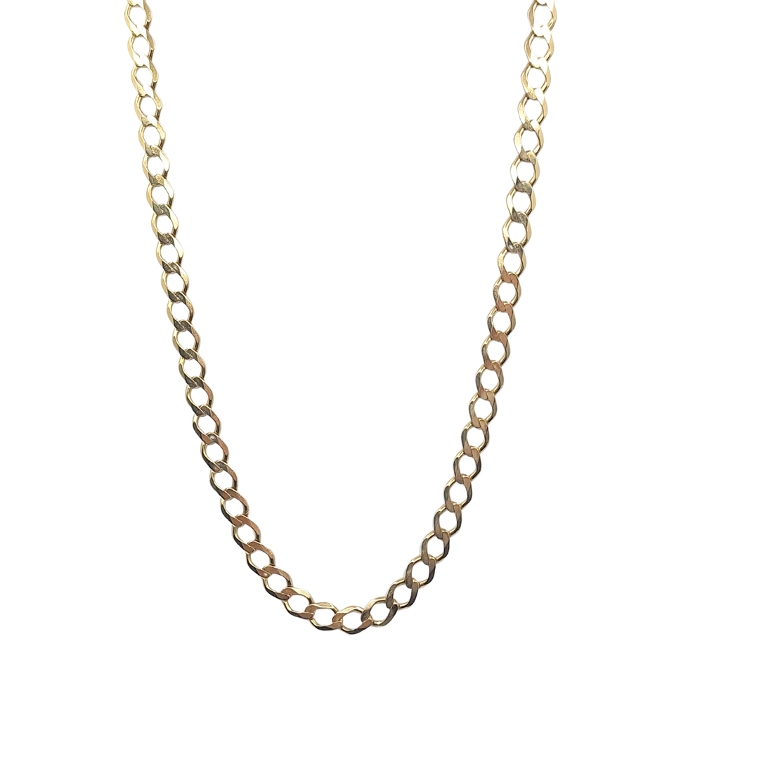 9ct Yellow Gold Curb Chain 25"