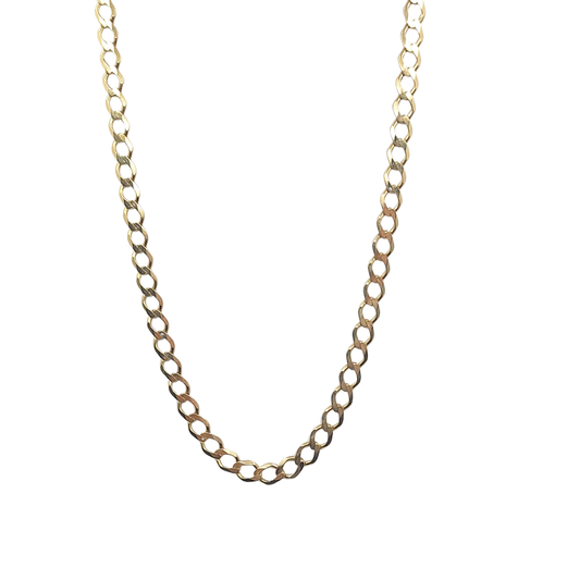 9ct Yellow Gold Curb Chain 25"