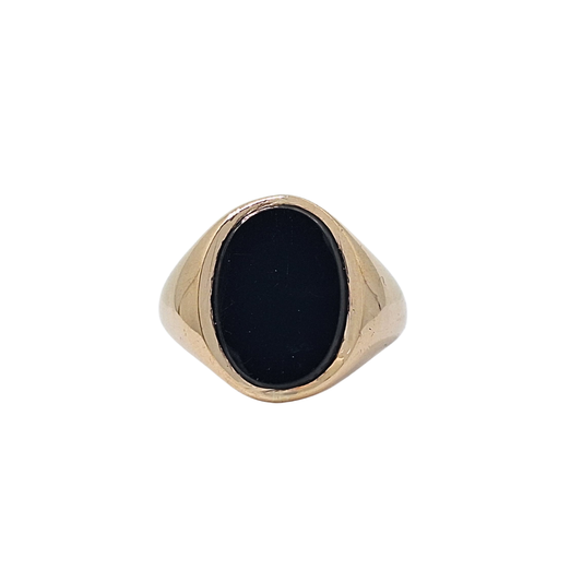 9ct Yellow Gold Onyx Signet Ring