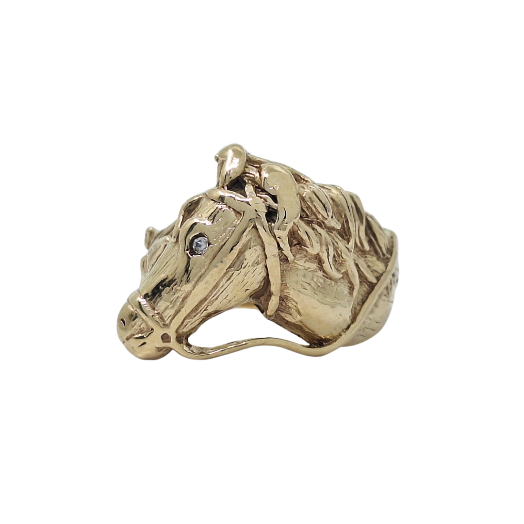 9ct Yellow Gold Horse Head Ring
