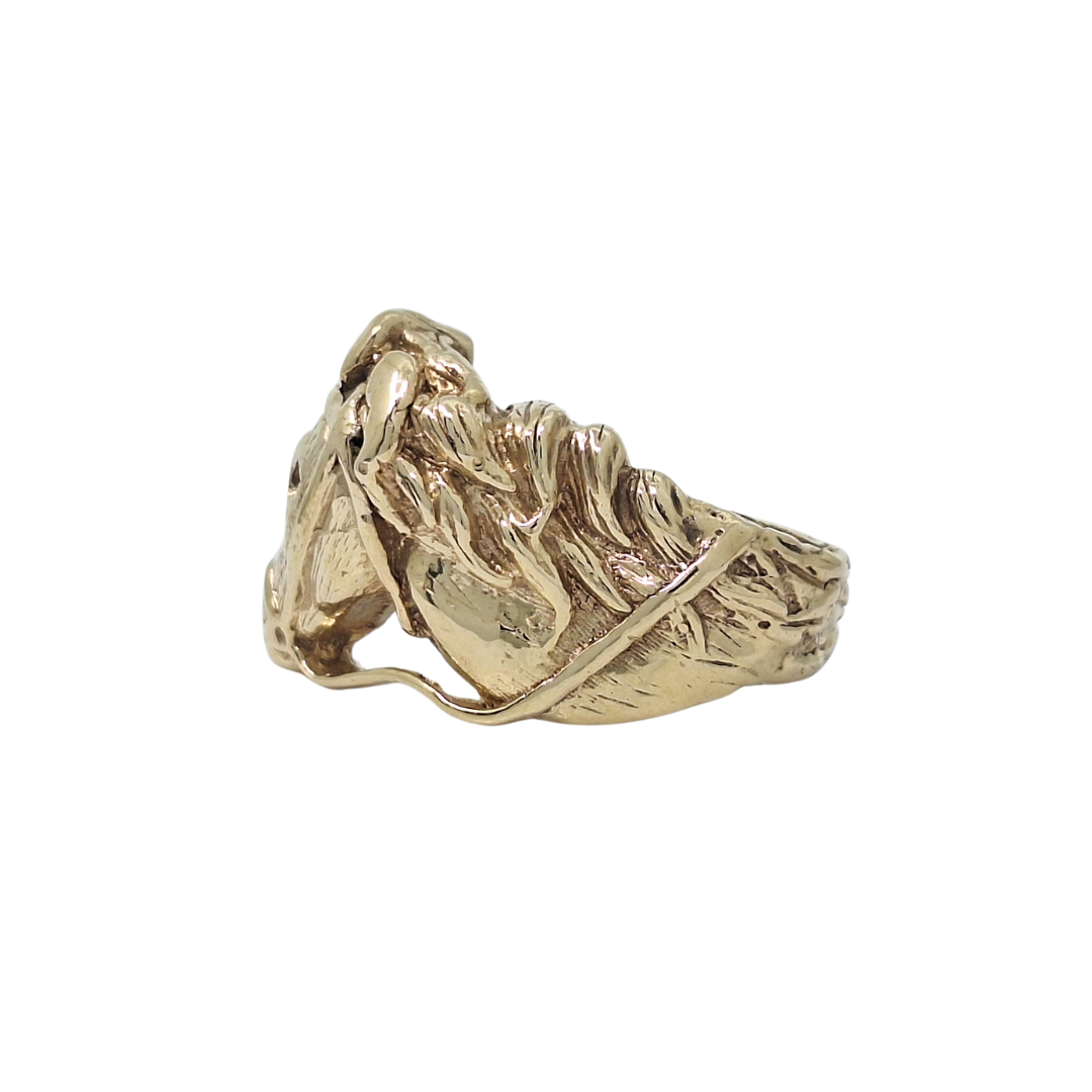 9ct Yellow Gold Horse Head Ring