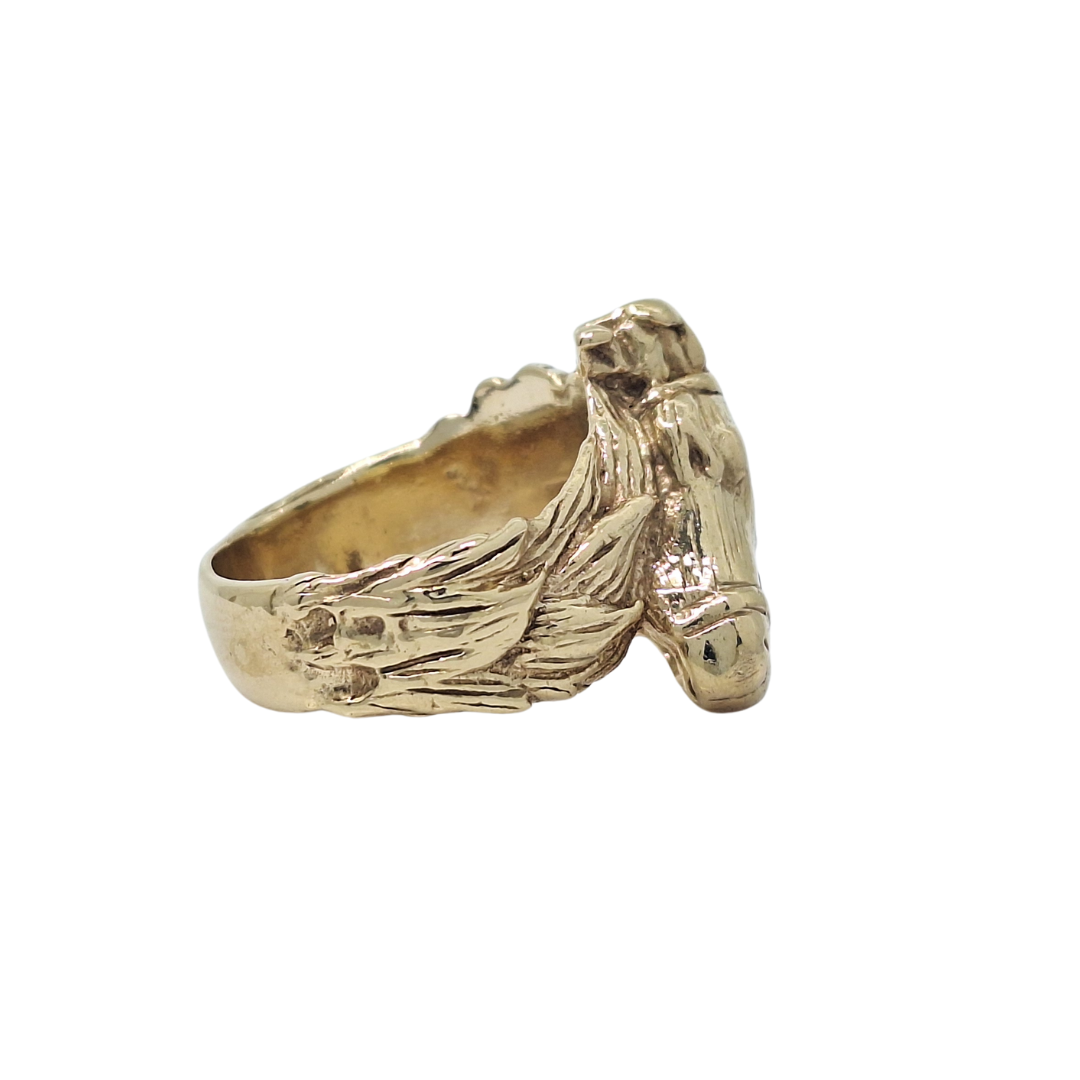 9ct Yellow Gold Horse Head Ring