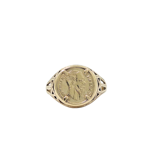 9ct Yellow Gold Mexican Coin Ring