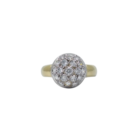 9ct Yellow Gold CZ Domed Ring