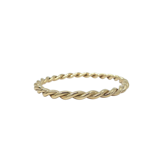 9ct Yellow Gold Solid Twist Slave Bangle