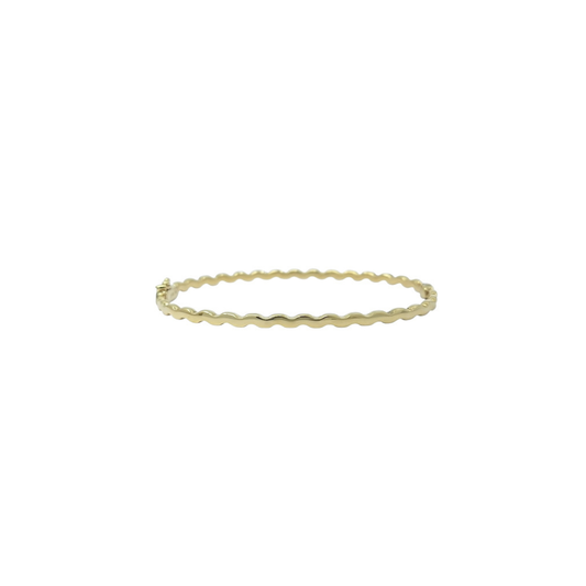 9ct Yellow Gold Wave Bangle