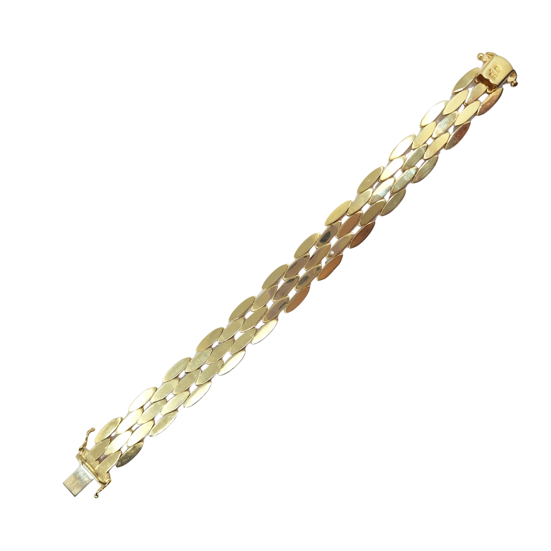 14ct Yellow Gold Panther Link Bracelet