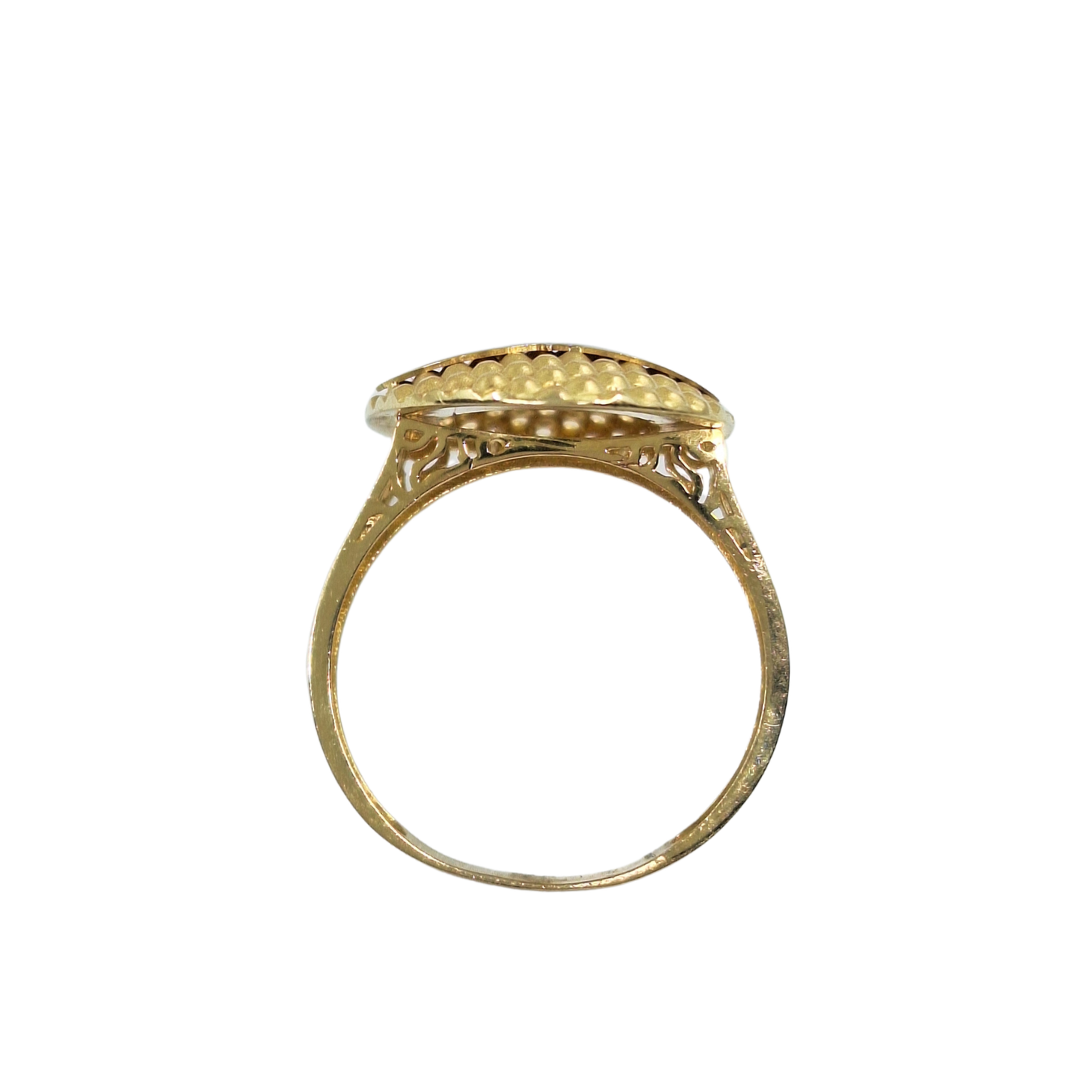 14ct Yellow & White Gold Chanel Style Ring