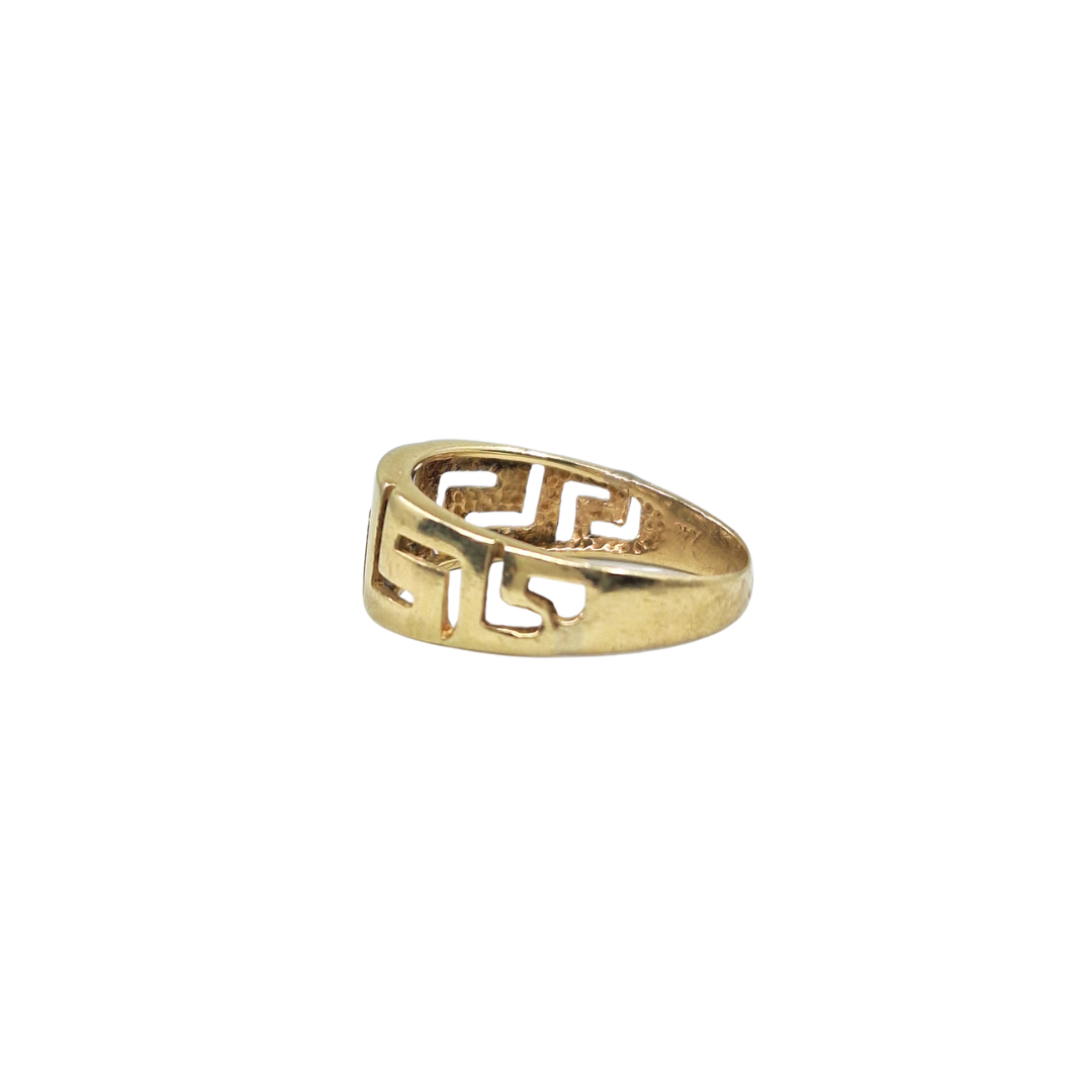 14ct Yellow Gold Greek Key Band Ring