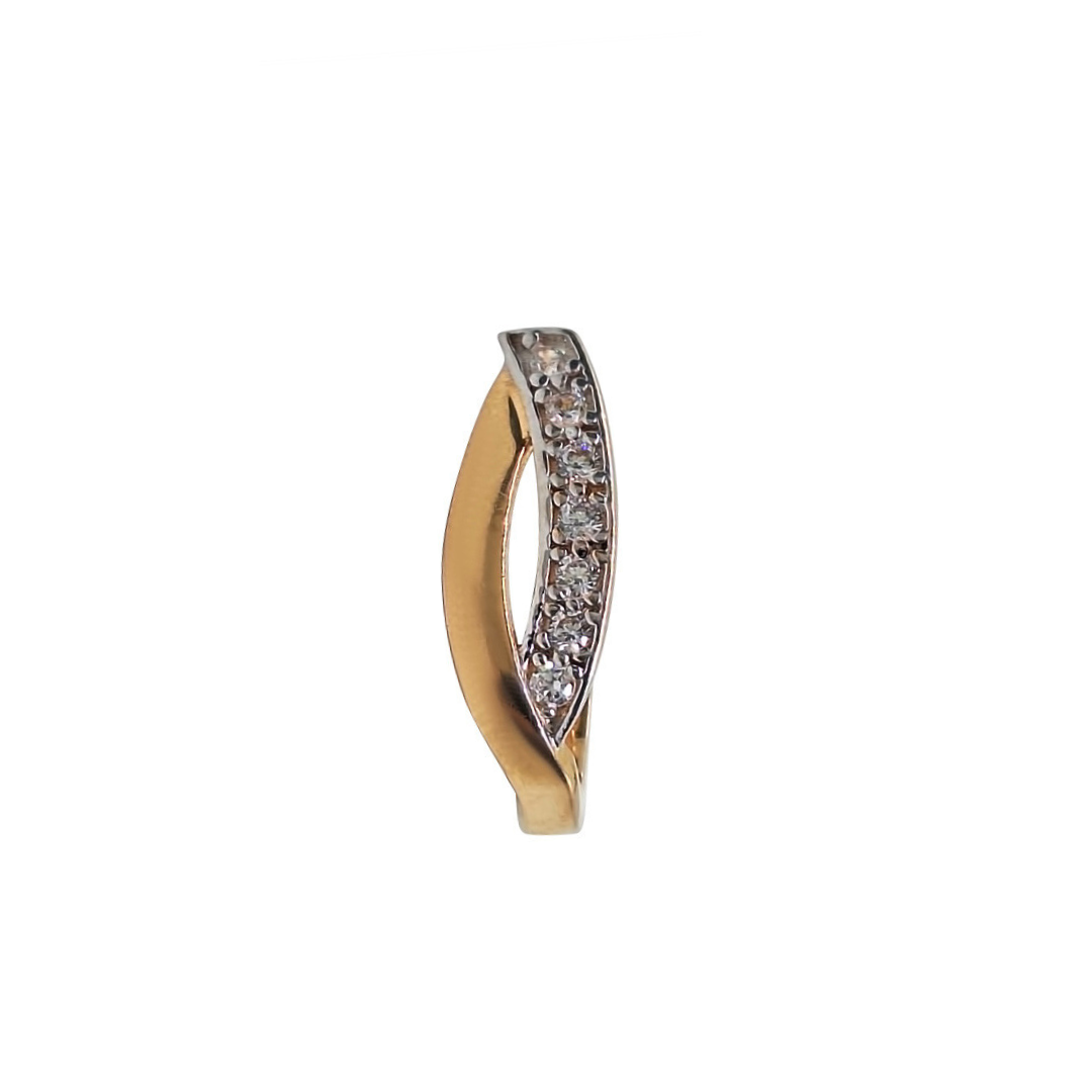 14ct Rose Gold Cubic Zirconia Huggie Earrings