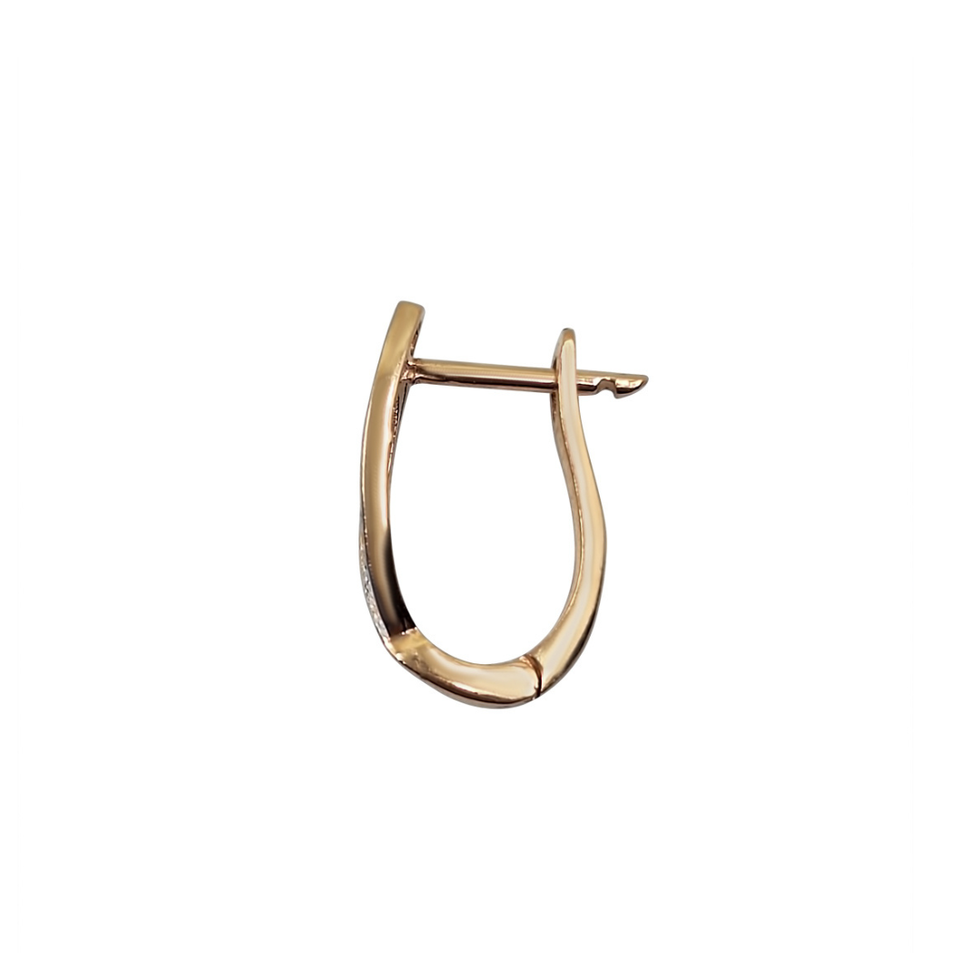 14ct Rose Gold Cubic Zirconia Huggie Earrings