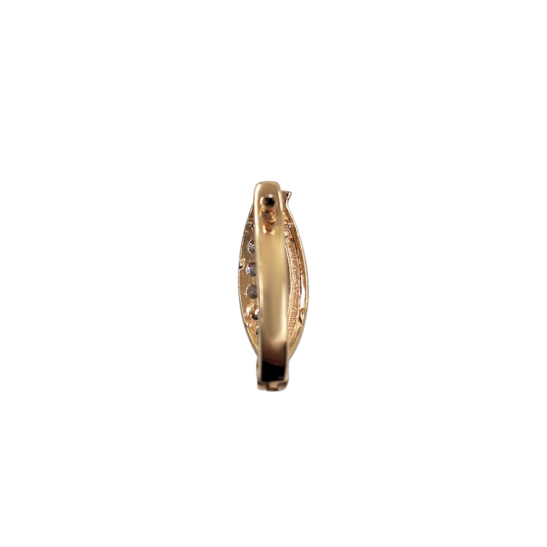 14ct Rose Gold Cubic Zirconia Huggie Earrings