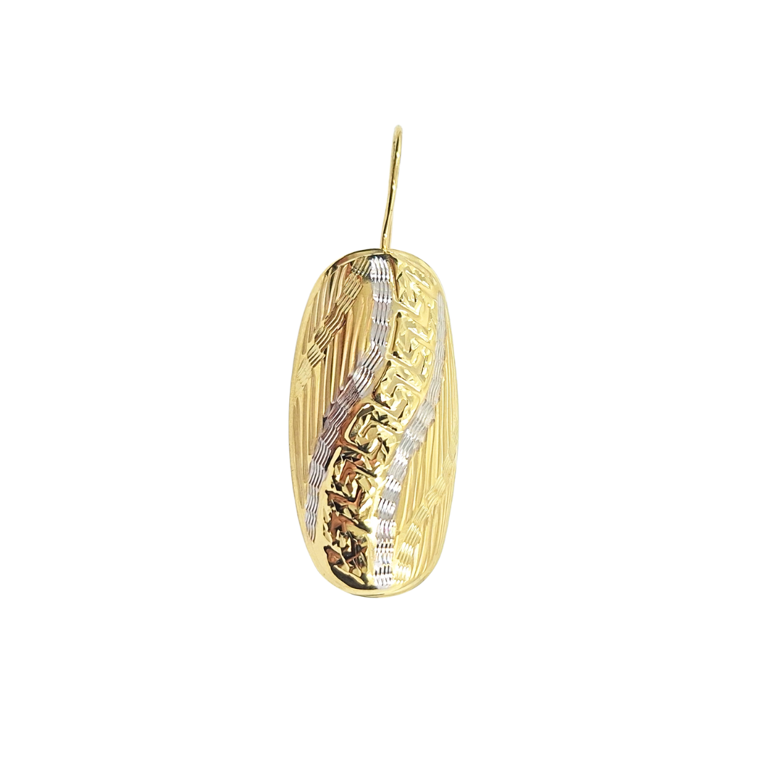 14ct 2 Colour Gold Drop Earrings