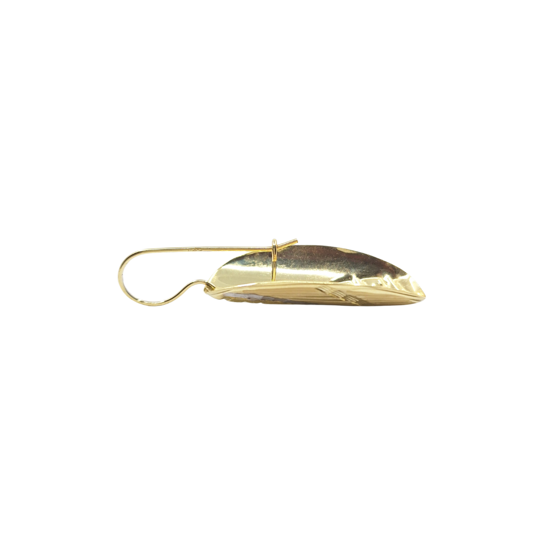 14ct 2 Colour Gold Drop Earrings