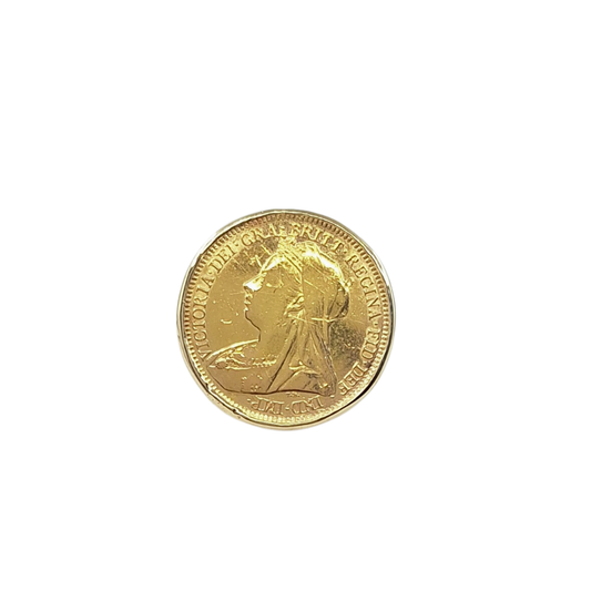 9ct Yellow Gold Half Sovereign Ring 1897