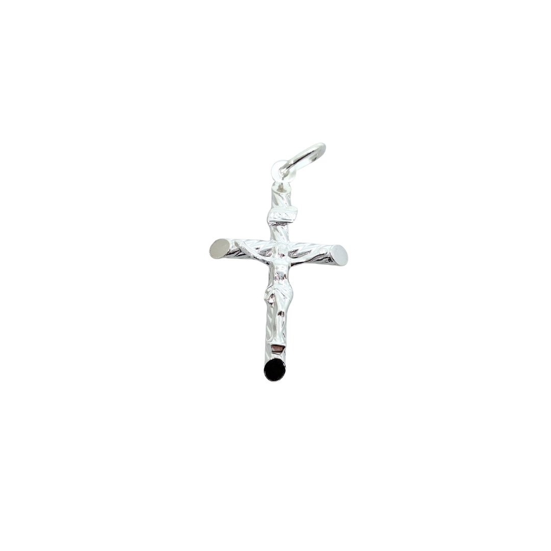 Silver Twist Crucifix Pendant