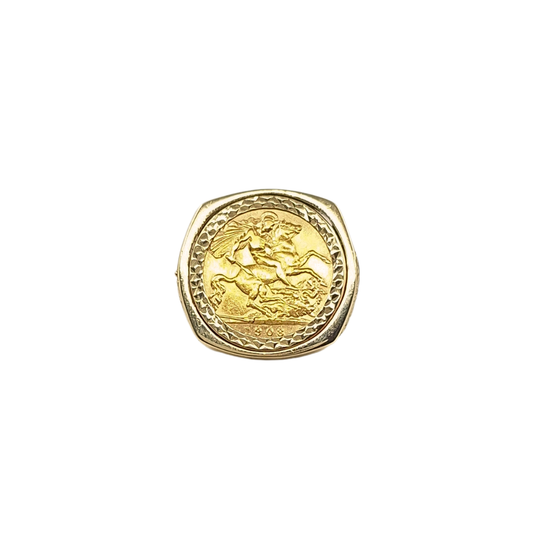 9ct Yellow Gold Half Sovereign Ring