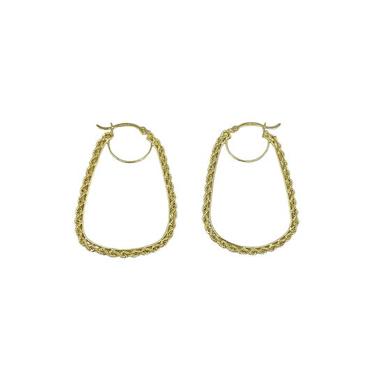 9ct Yellow Gold Rope Creole Earrings